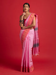 kuberan baby pink kanchi cotton saree