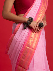 kuberan baby pink kanchi cotton saree