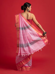 kuberan baby pink kanchi cotton saree