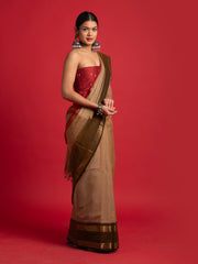 kuberan Brown kanchi cotton saree