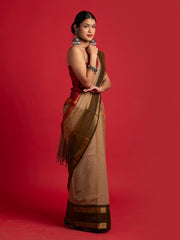 kuberan Brown kanchi cotton saree