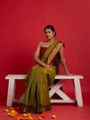 kuberan green kanchi cotton saree