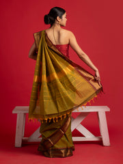 kuberan green kanchi cotton saree