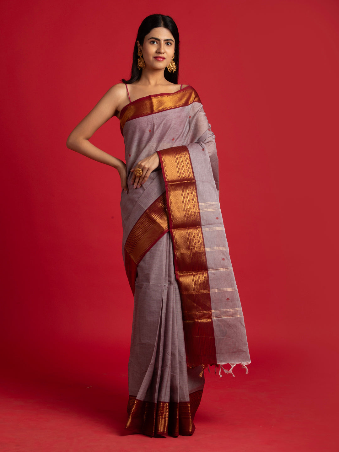kuberan lavender kanchi cotton saree