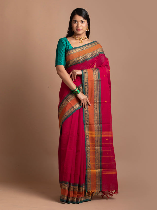 kuberan red kanchi cotton sarees