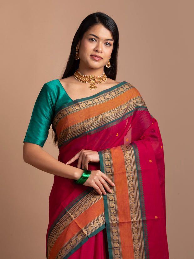 kuberan red kanchi cotton sarees