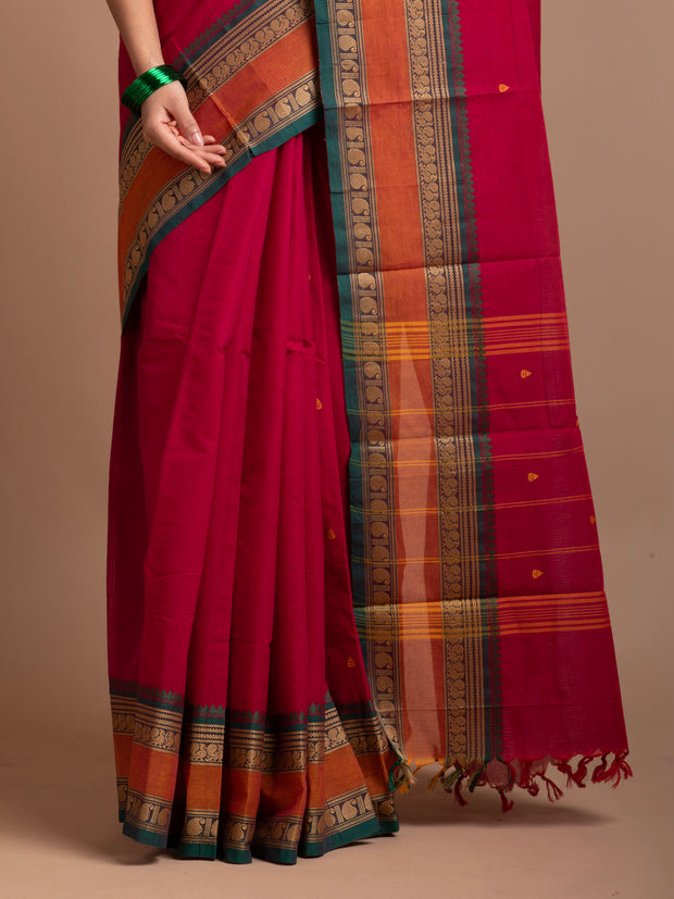 kuberan red kanchi cotton sarees