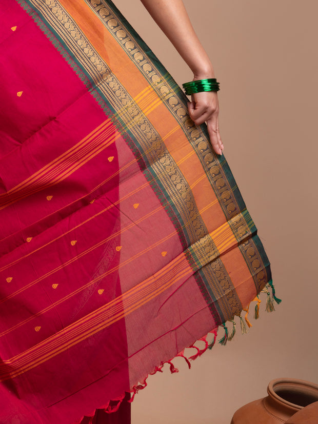 kuberan red kanchi cotton sarees