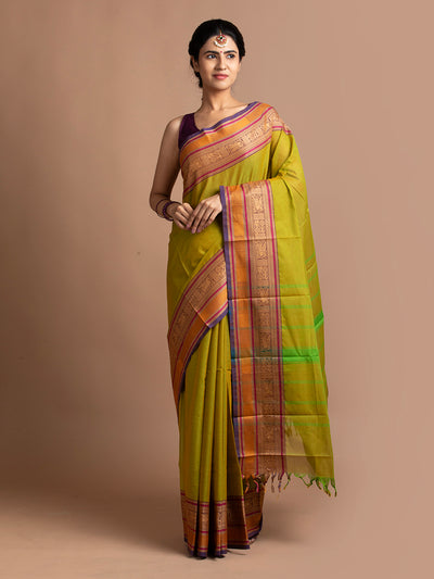 kuberan GREEN kanchi cotton sarees