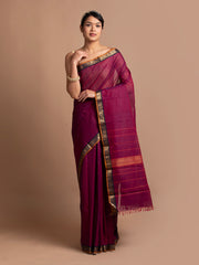 kuberan maroon kanchi cotton saree