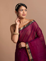 kuberan maroon kanchi cotton saree