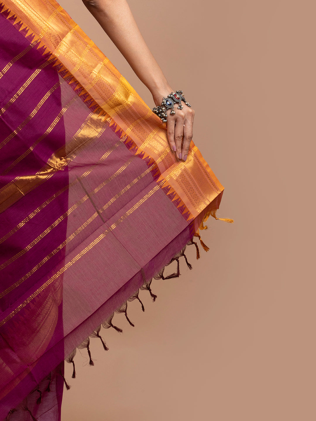 kuberan Magenta kanchi cotton sarees