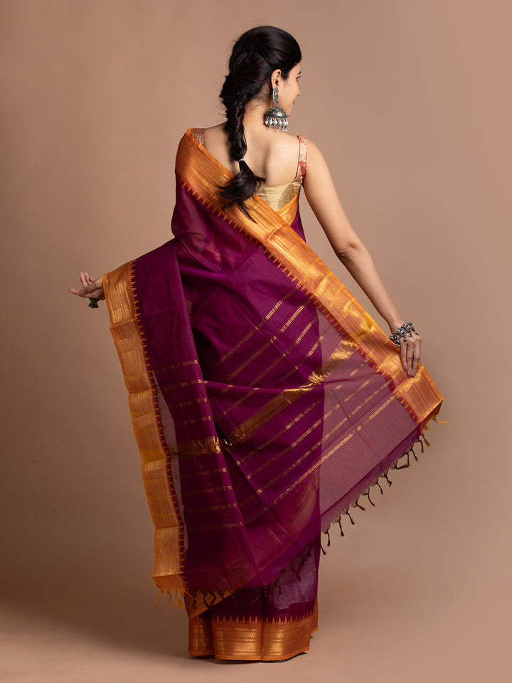 kuberan Magenta kanchi cotton sarees