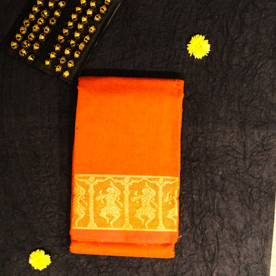 Kuberan Orange Dance Practice Saree