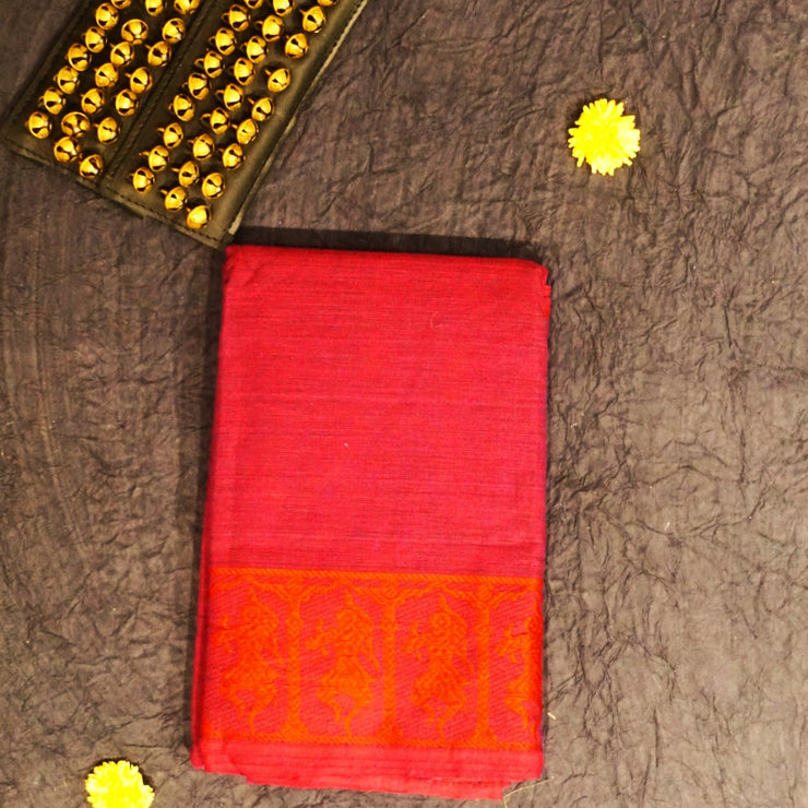 Kuberan Red Dance Practice Saree