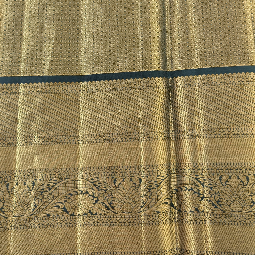 KUBERAN CREAM GOLDEN PURE KANCHIPURAM SILK SAREE
