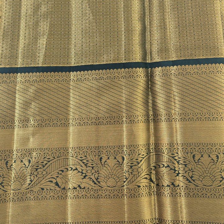 KUBERAN CREAM GOLDEN PURE KANCHIPURAM SILK SAREE