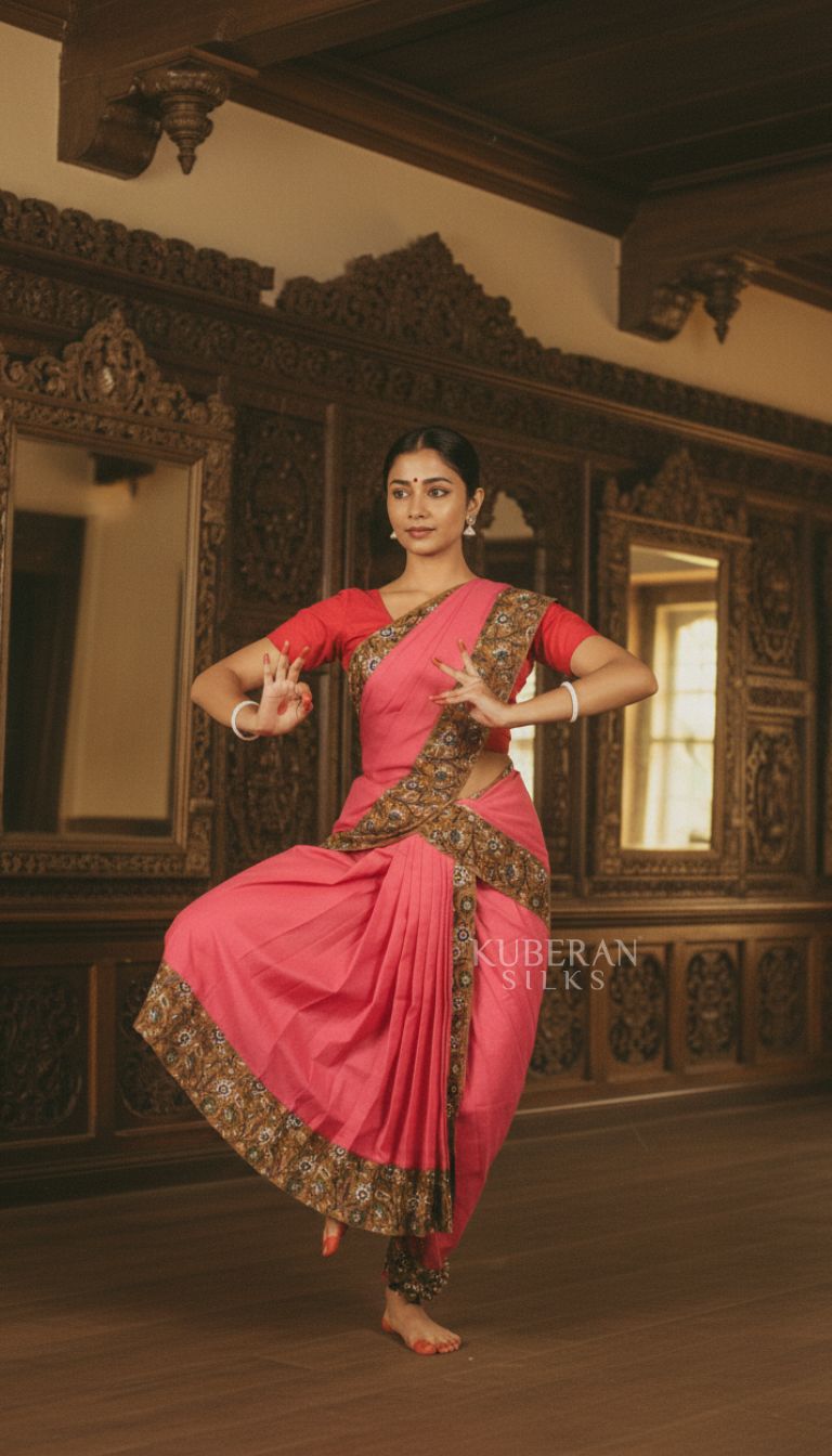 Kuberan Pink Dance Practice Saree