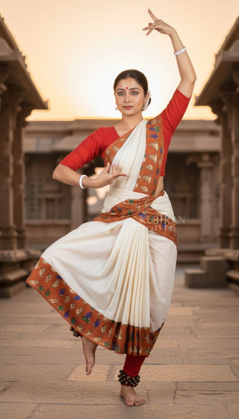 KUBERAN CREAM DANCE PRACTICE SAREE