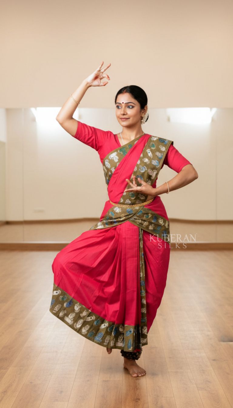 Kuberan pink Dance Practice Saree