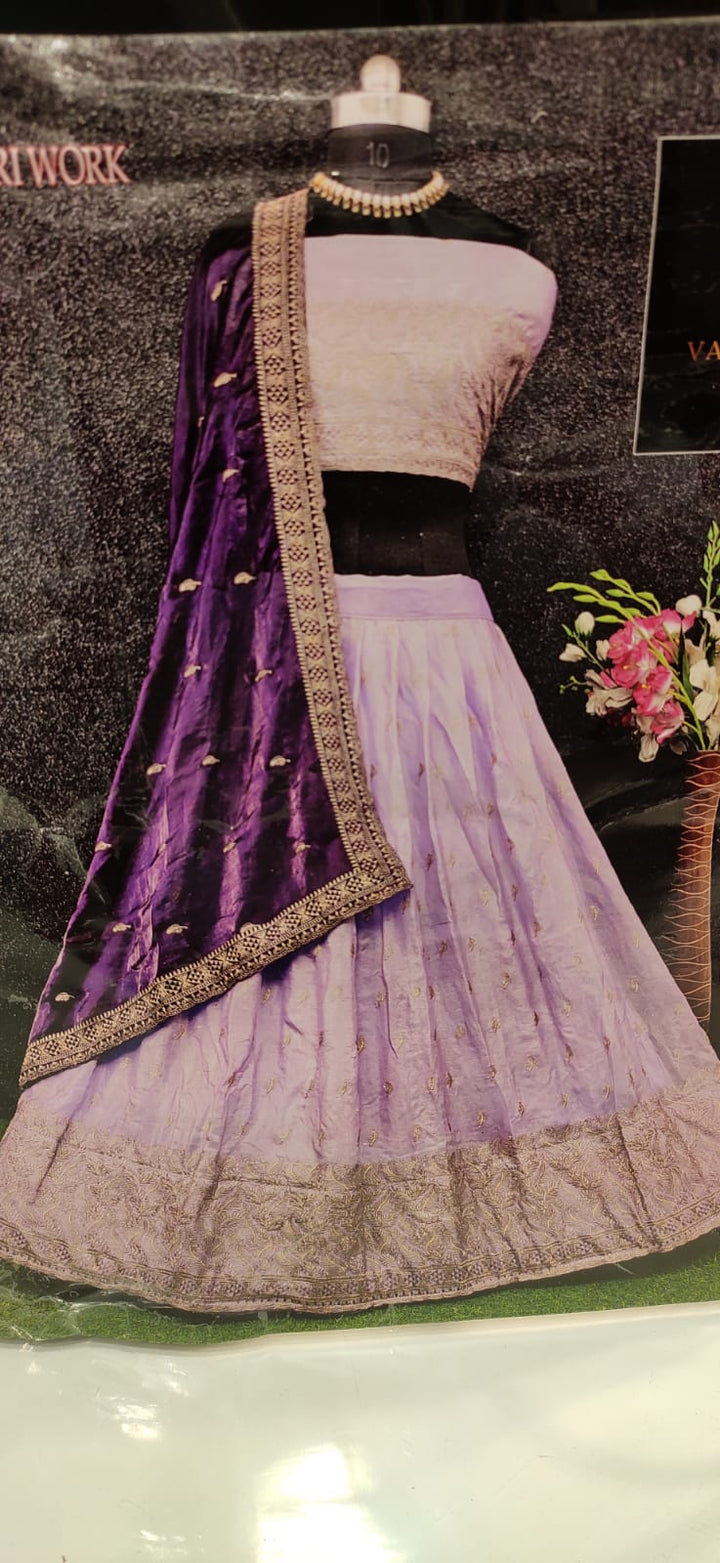 KUBERAN FENDI LIGHT LAVENDER HALF SAREE
