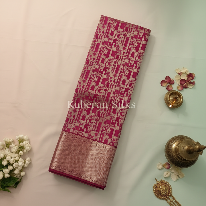 Kuberan Pink Kanchipuram Silk Saree
