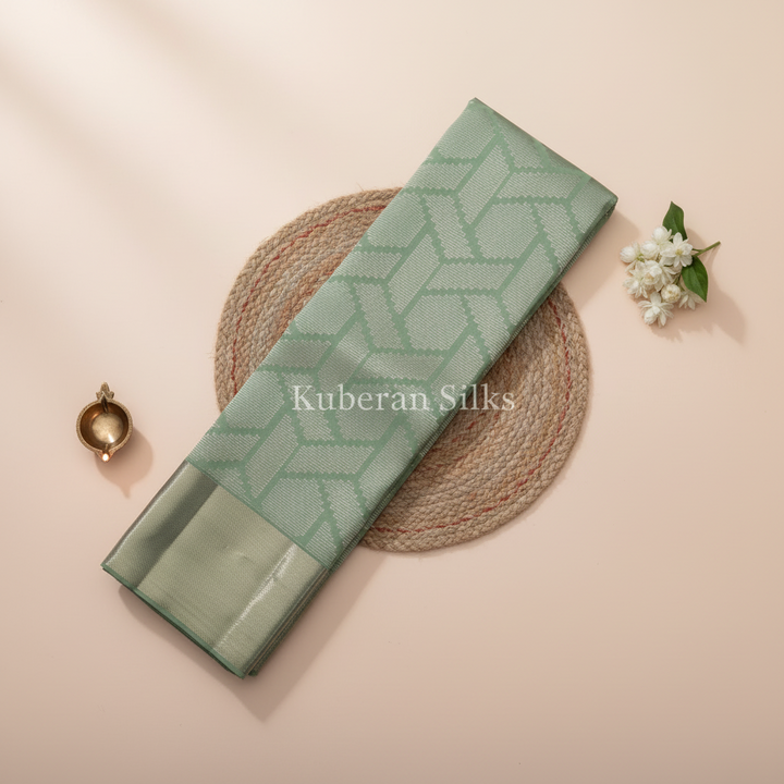 Kuberan Sea Green Kanchipuram Silk Saree