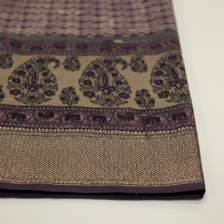 KUBERAN PURPLE COTTON PRINTED SAREE