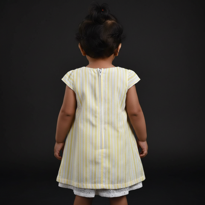 KUBERAN LEMON YELLOW COTTON FROCK