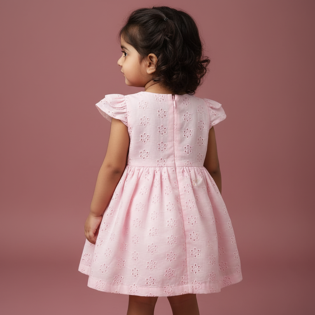KUBERAN BABY PINK COTTON FROCK