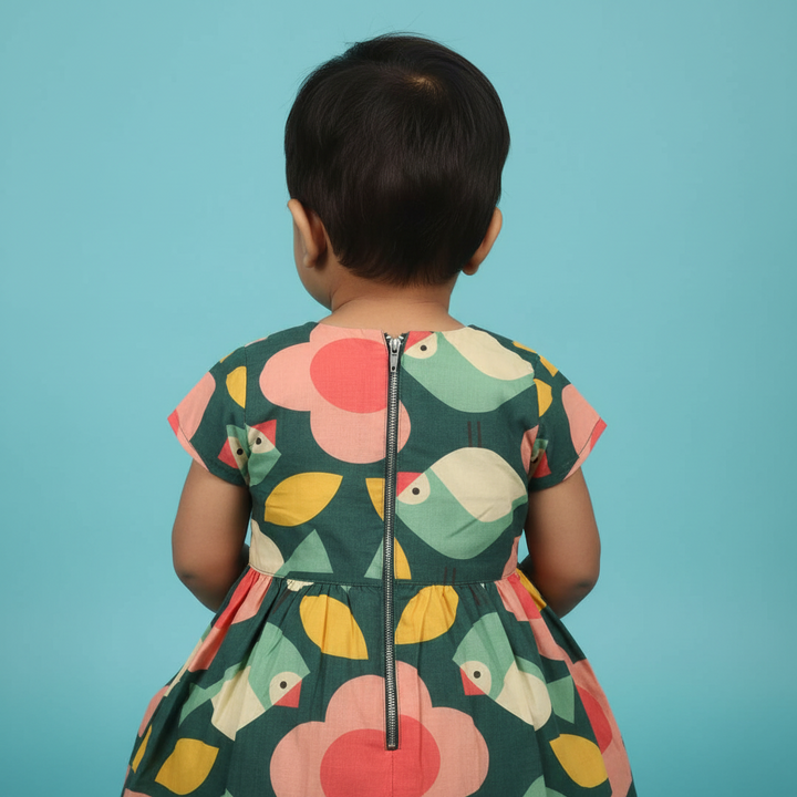 KUBERAN FLORAL PRINT COTTON FROCK