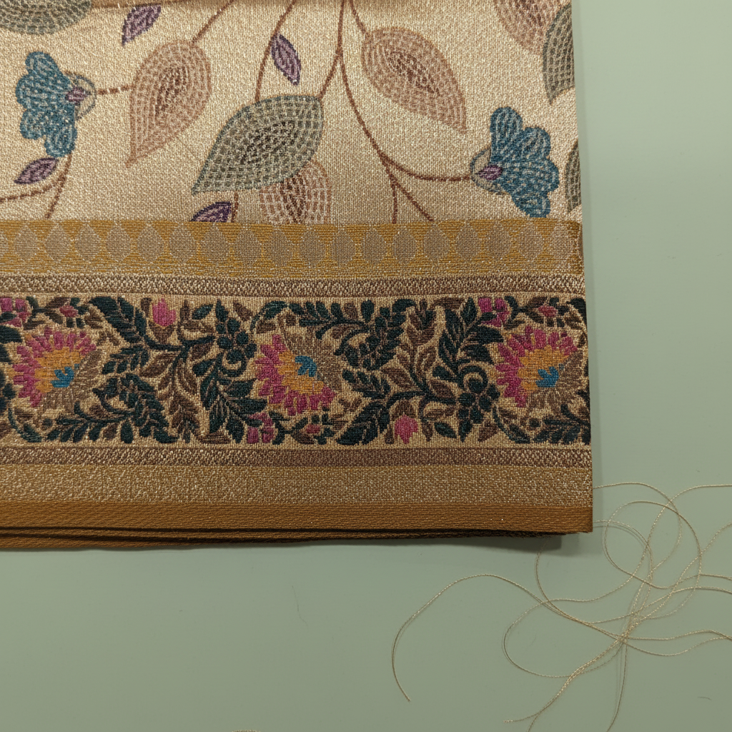 KUBERAN GOLDEN IVORY BANARASI SILK SAREE