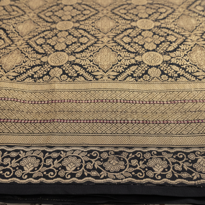 KUBERAN BLACK PURE BANARASI SILK SAREE