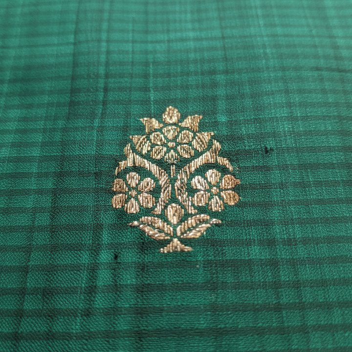 KUBERAN EMERALD GREEN PURE BANARASI SILK SAREE