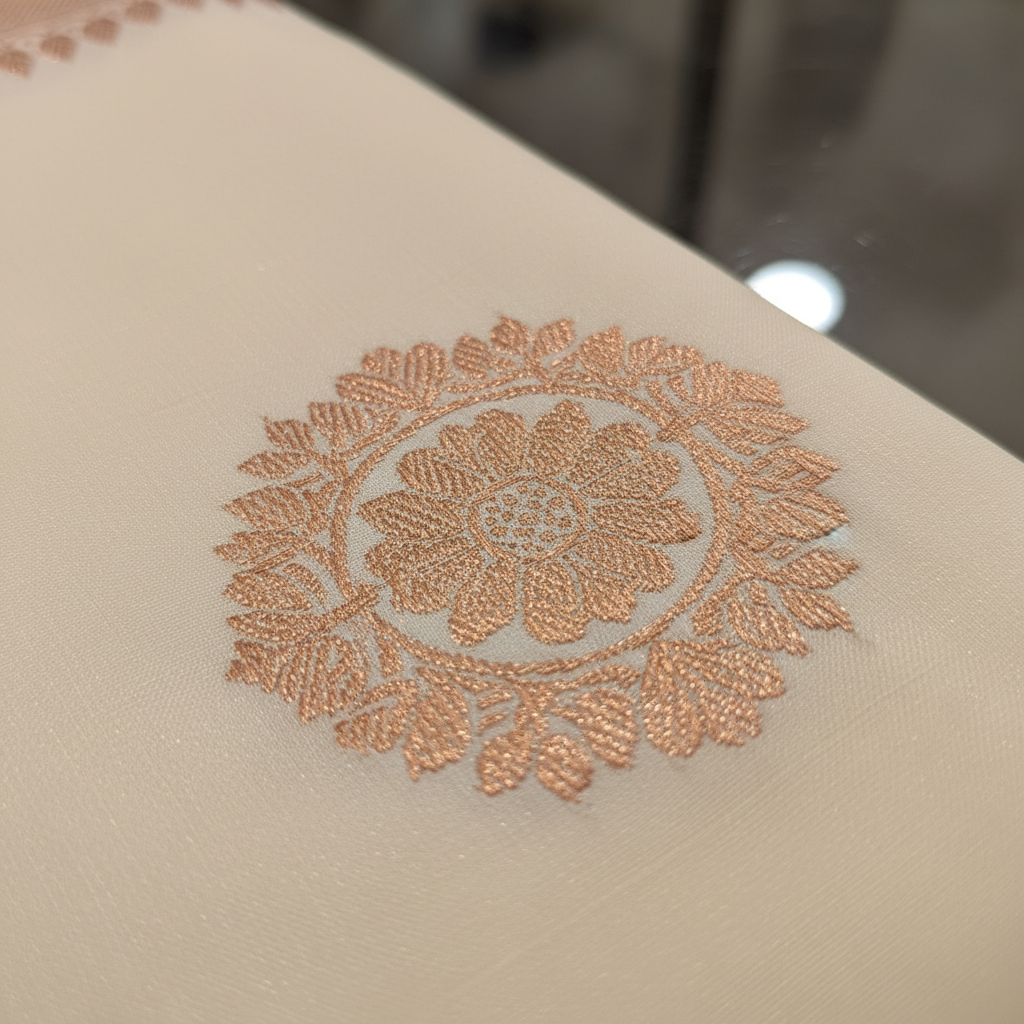 KUBERAN CREAM PURE BANARASI SILK SAREE