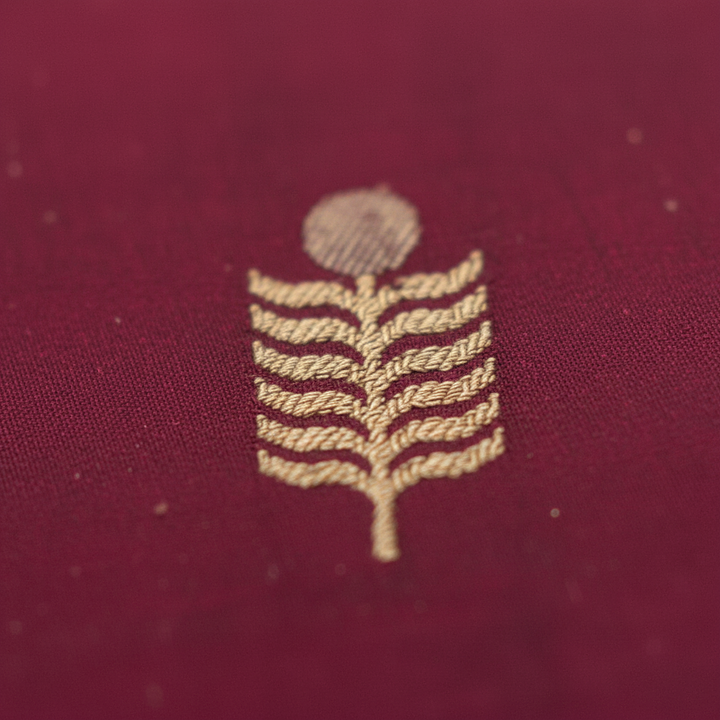 KUBERAN MAROON PURE BANARASI SILK SAREE