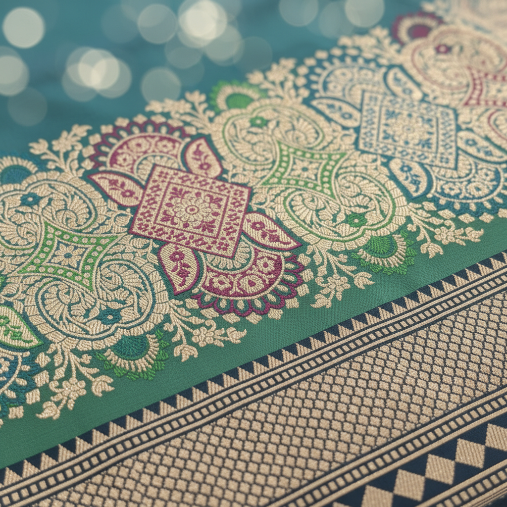 KUBERAN GREEN PURE BANARASI SILK SAREE