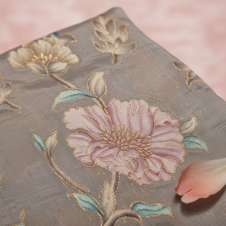 KUBERAN PALE BROWN BANARASI SILK SAREE