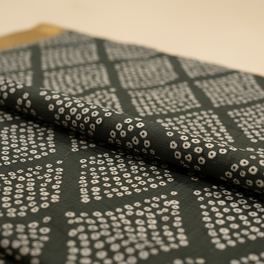 KUBERAN PALE GREEN COTTON PRINTED SAREE