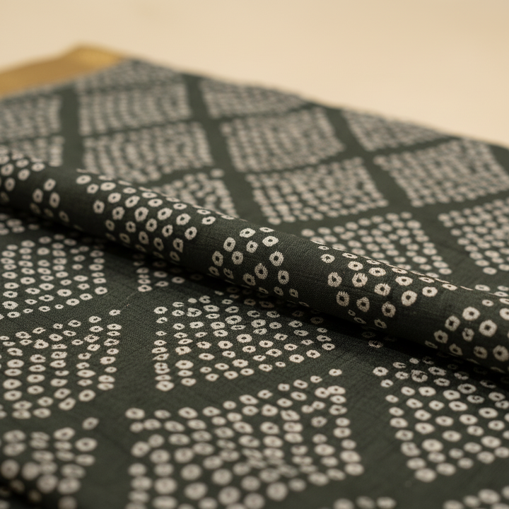 KUBERAN PALE GREEN COTTON PRINTED SAREE