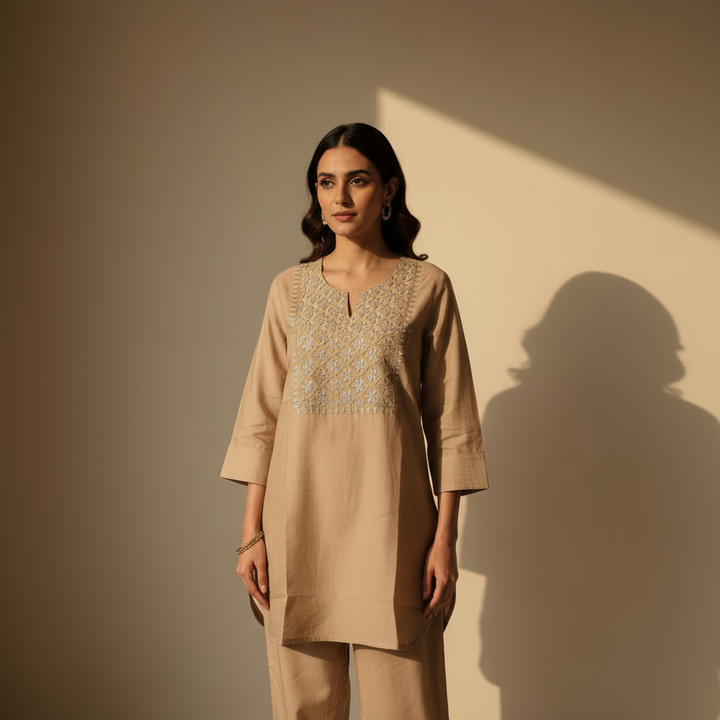 KUBERAN BEIGE TUNIC TOP