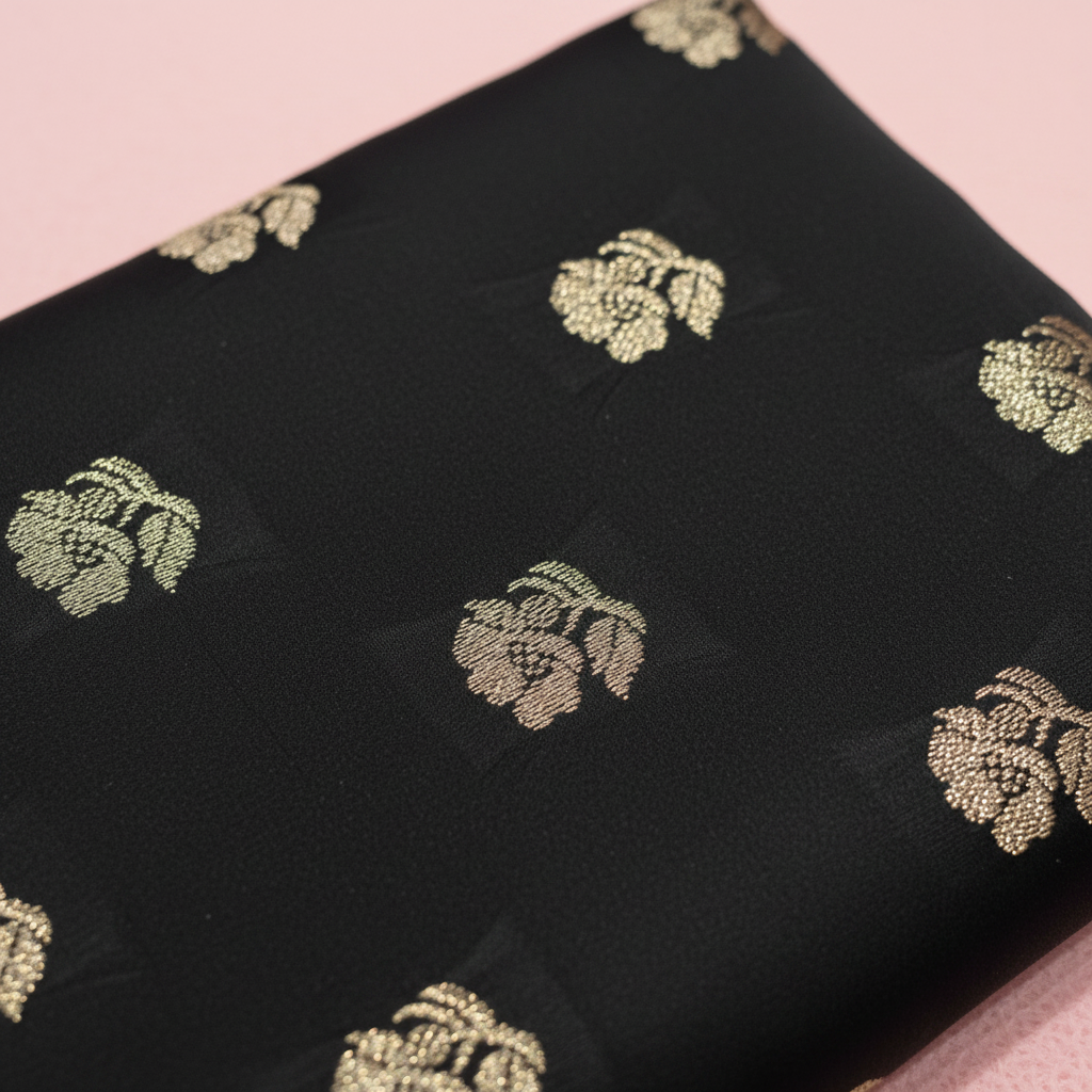 KUBERAN BLACK MASHRU BANARASI SILK SAREE