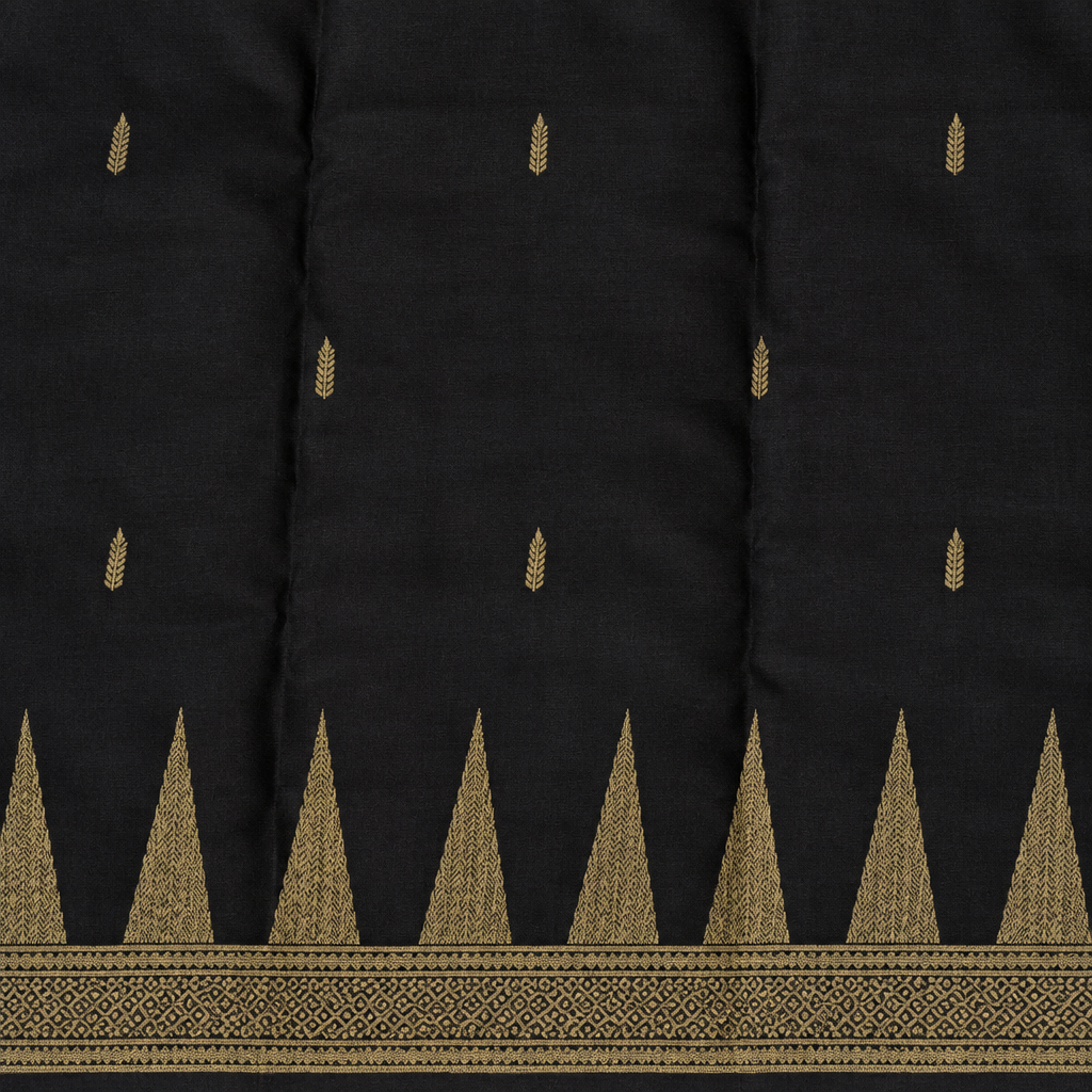 KUBERAN BLACK PURE SILK SAREE