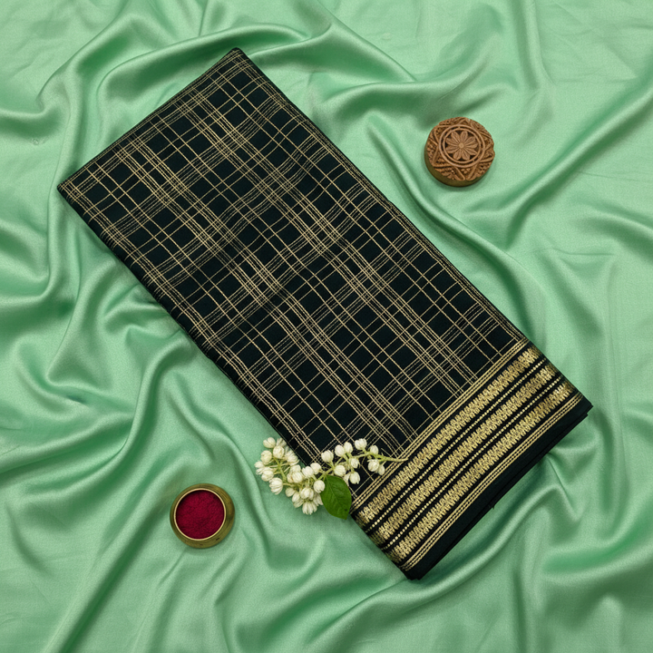 Kuberan bottel green Checkered Mysore Silk Saree