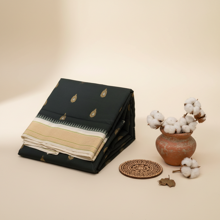 KUBERAN BLACK COTTON SAREE