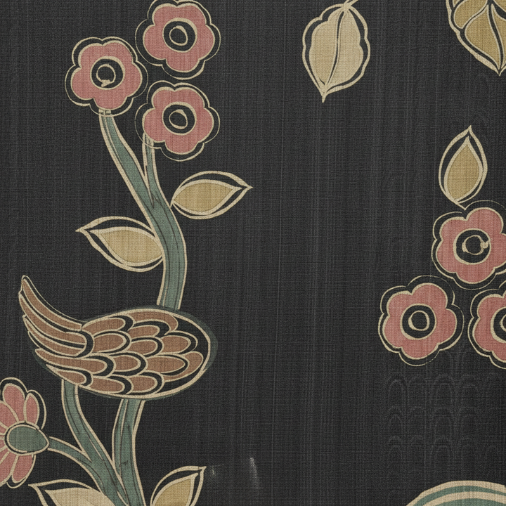 KUBERAN DARK GREEN PRINTED RAW SILK SAREE