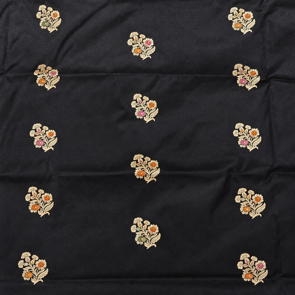 Black saree floral-body preview