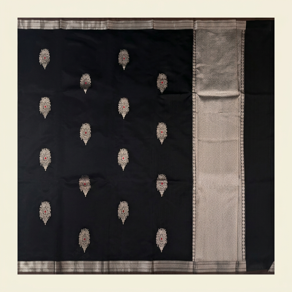 Kuberan Black Pure Banarasi Silk Saree