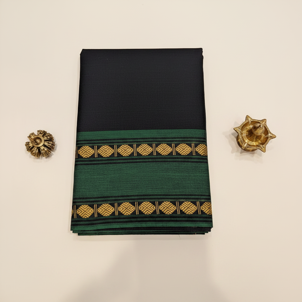 KUBERAN BLACK COTTON DANCE PRACTICE SAREE