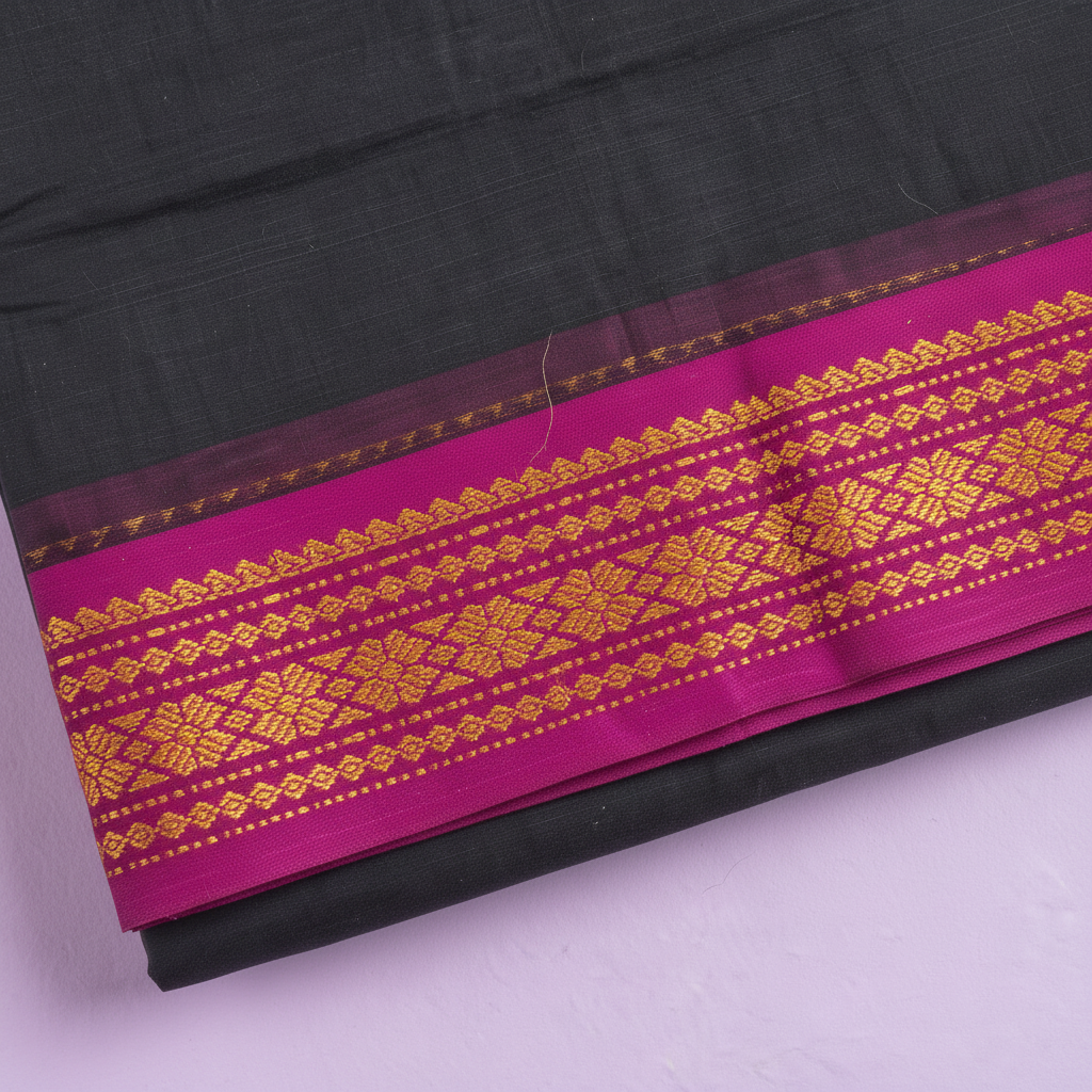 KUBERAN BLACK COTTON SAREE